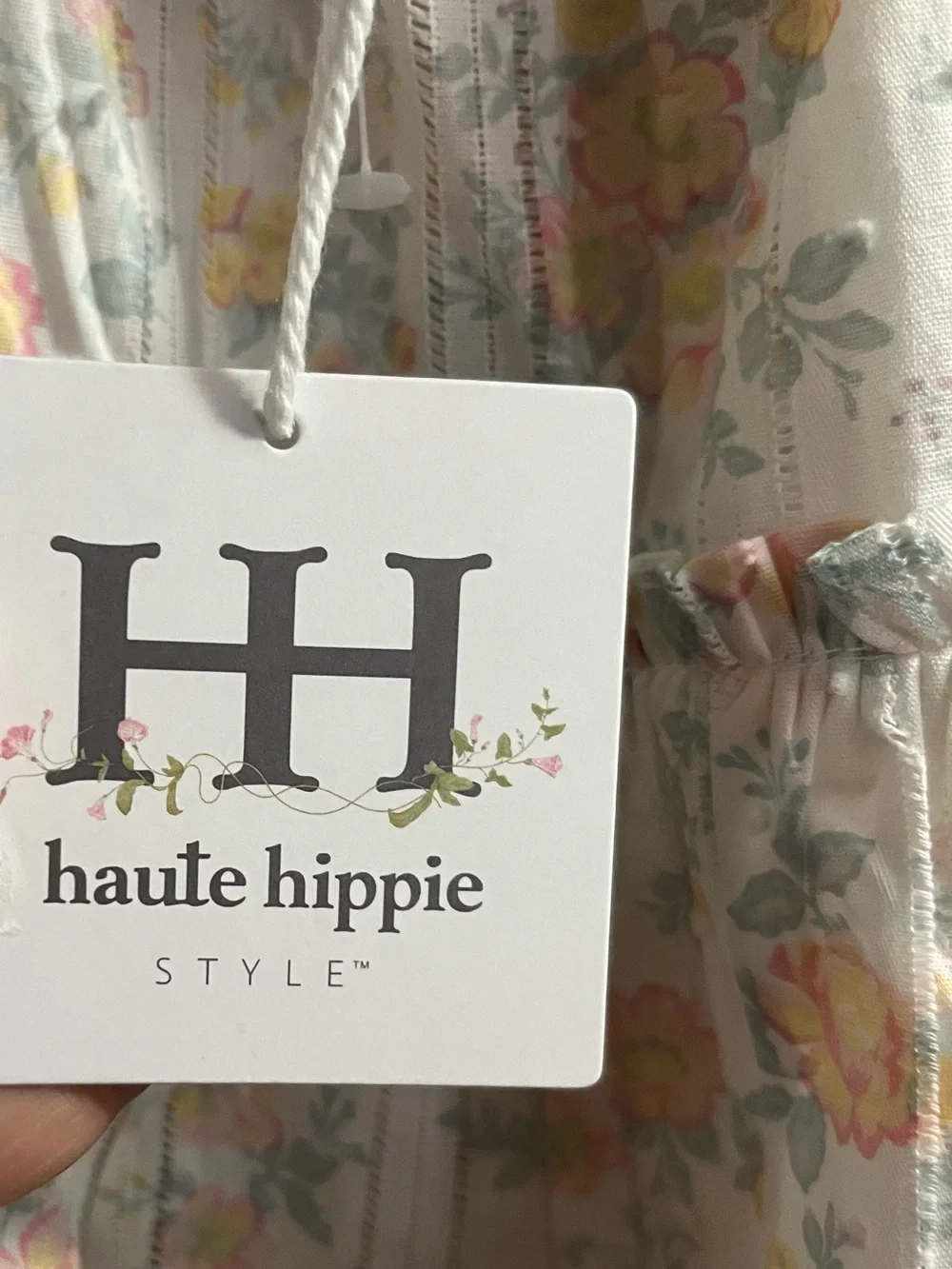 Haute Hippie Style Floral Baby Girl Dress with Bodysuit Liner Cottage Chic NEW